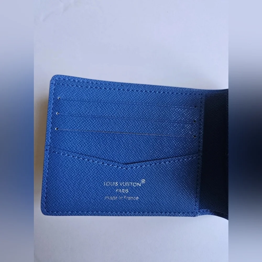 Louis Vuitton Blue Monogram Canvas Men's Bi-Fold Wallet